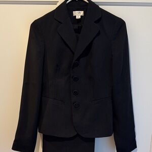 LOFT Classic Navy Pinstripe Suit Blazer and Pant Set